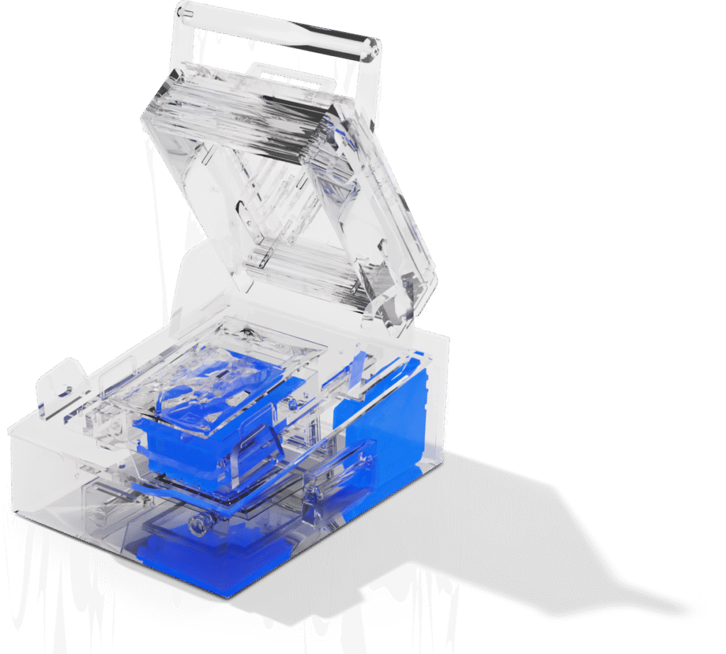 Transparent fixture kit illustrating AtoMik inside